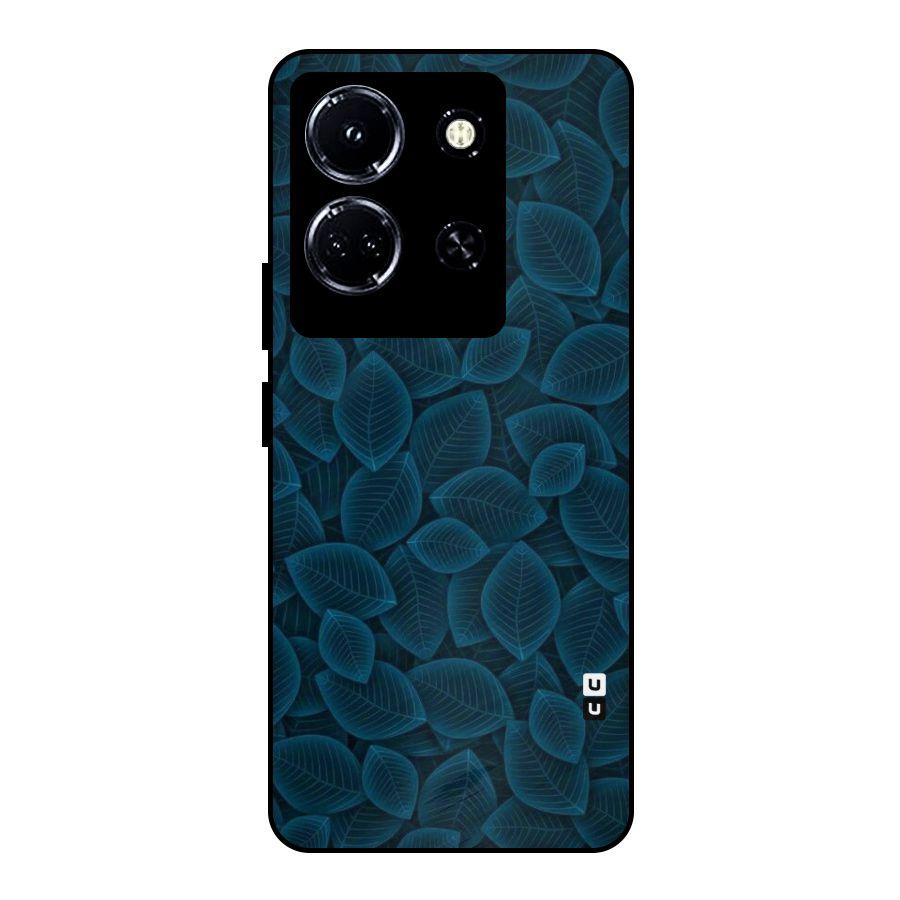 Blue Thin Leaves Metal Back Case for Infinix Note 30 5G