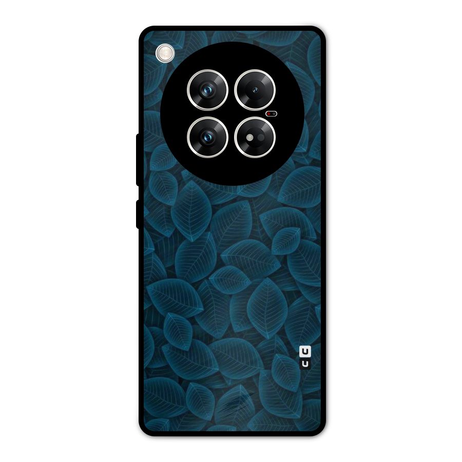 Blue Thin Leaves Metal Back Case for Infinix Zero 40 5G