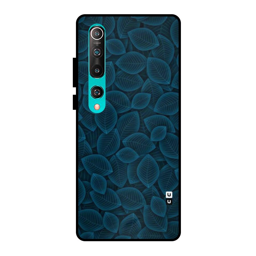 Blue Thin Leaves Metal Back Case for Mi 10