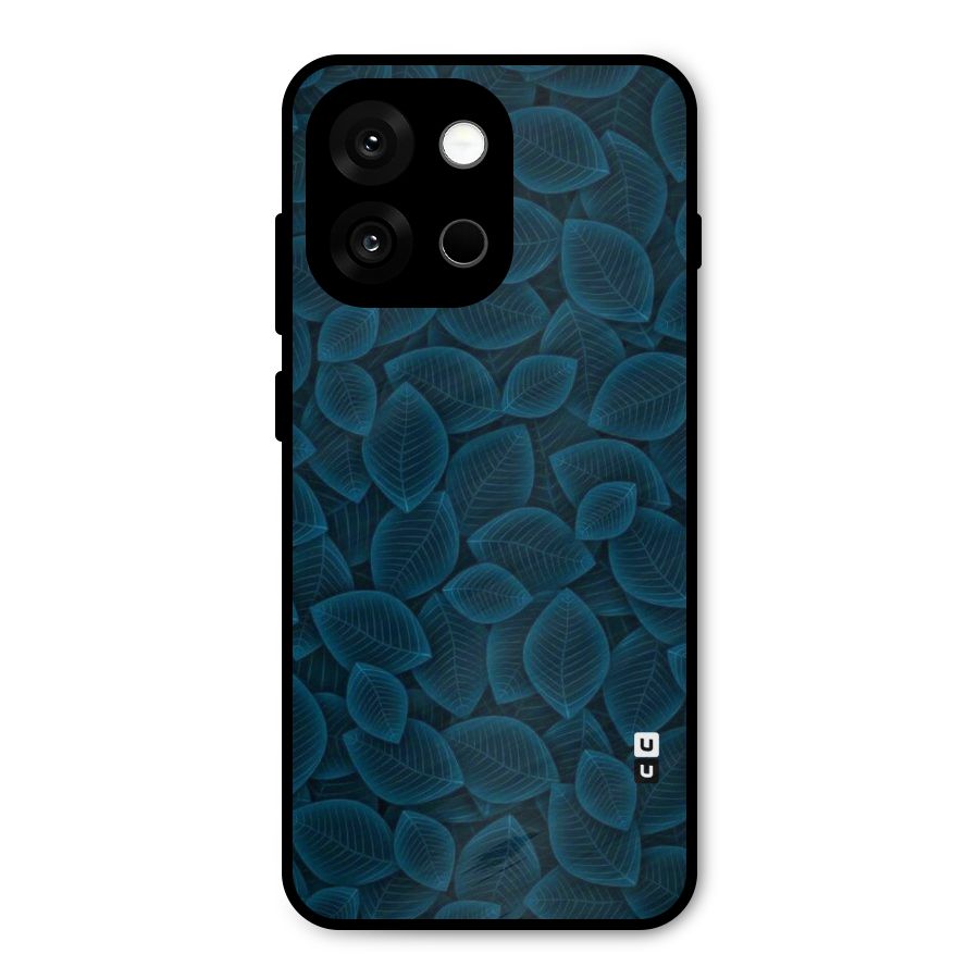 Blue Thin Leaves Metal Back Case for OnePlus 13s