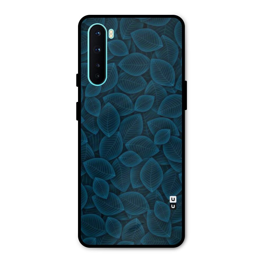 Blue Thin Leaves Metal Back Case for OnePlus Nord