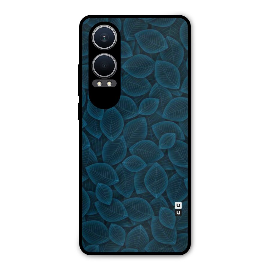 Blue Thin Leaves Metal Back Case for OnePlus Nord CE4 Lite