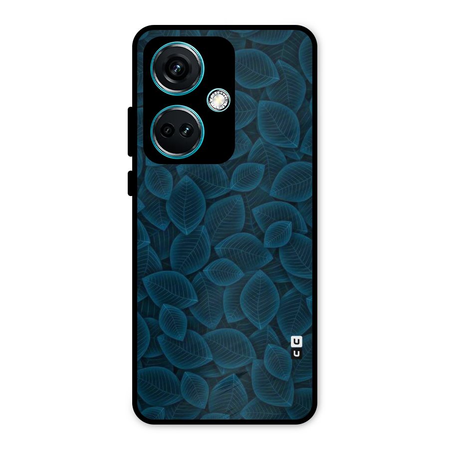 Blue Thin Leaves Metal Back Case for OnePlus Nord CE 3 5G