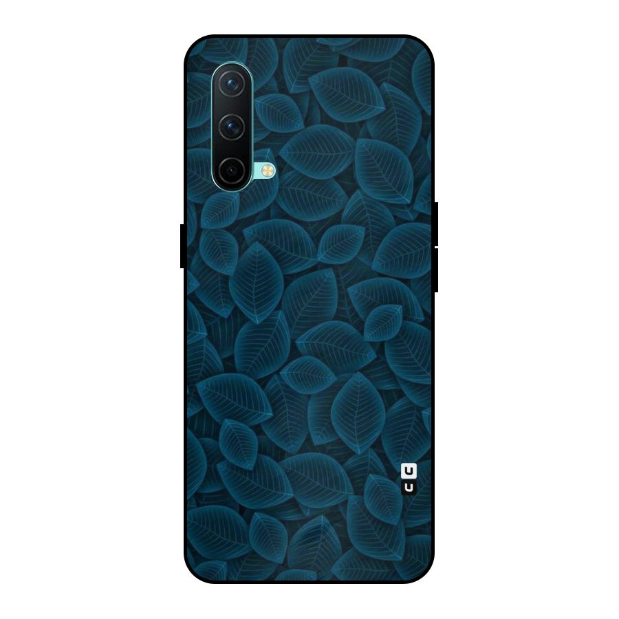Blue Thin Leaves Metal Back Case for OnePlus Nord CE 5G