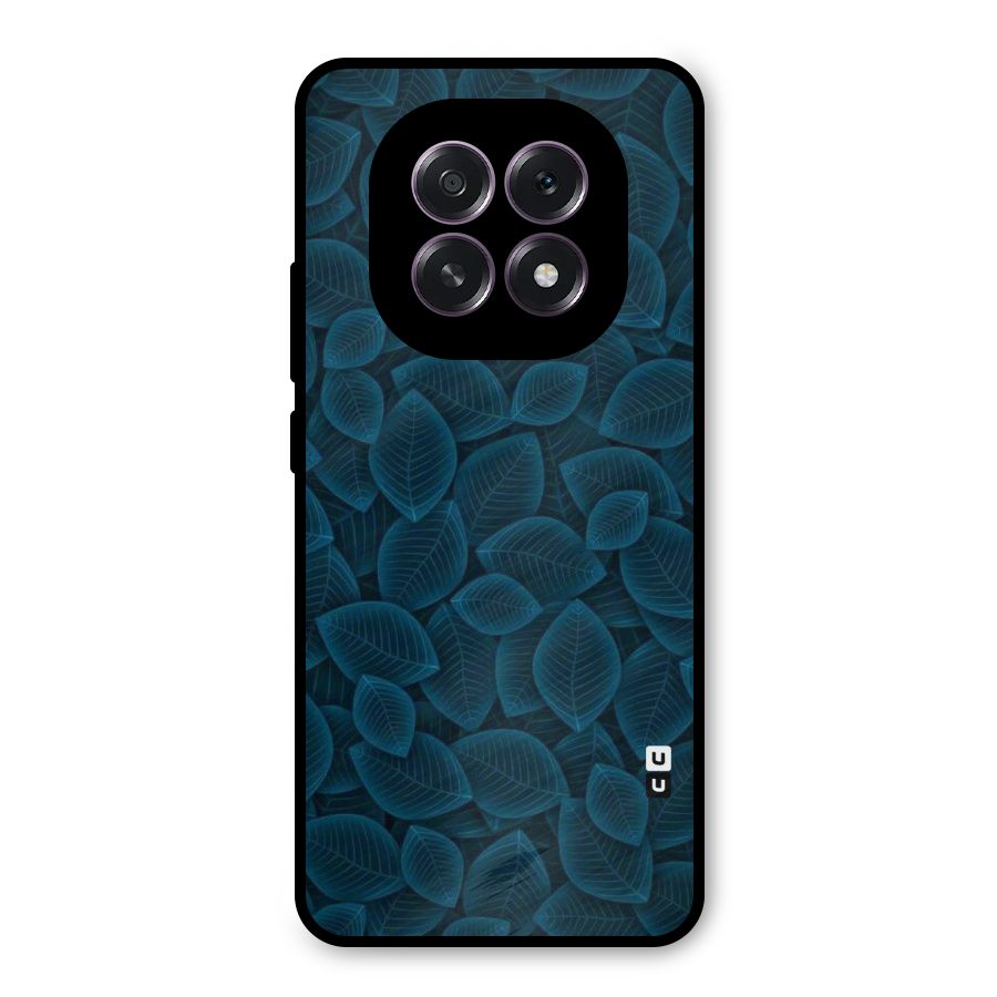 Blue Thin Leaves Metal Back Case for Oppo F29