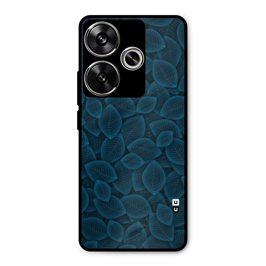 Blue Thin Leaves Metal Back Case for Poco F6