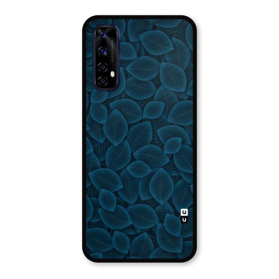 Blue Thin Leaves Metal Back Case for Realme 7