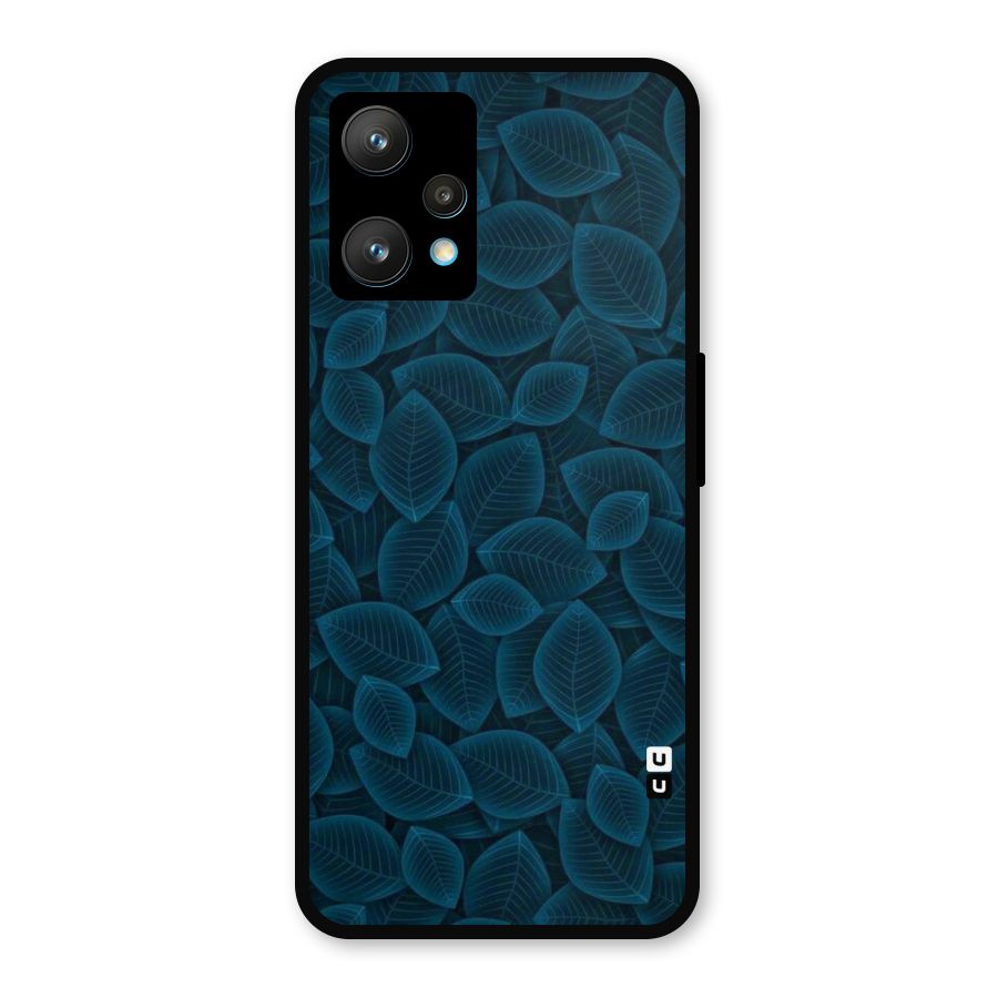 Blue Thin Leaves Metal Back Case for Realme 9 Pro Plus 5G