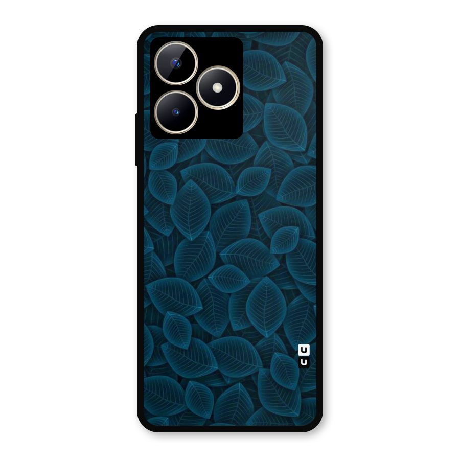 Blue Thin Leaves Metal Back Case for Realme C53