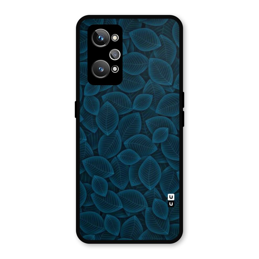 Blue Thin Leaves Metal Back Case for Realme GT 2