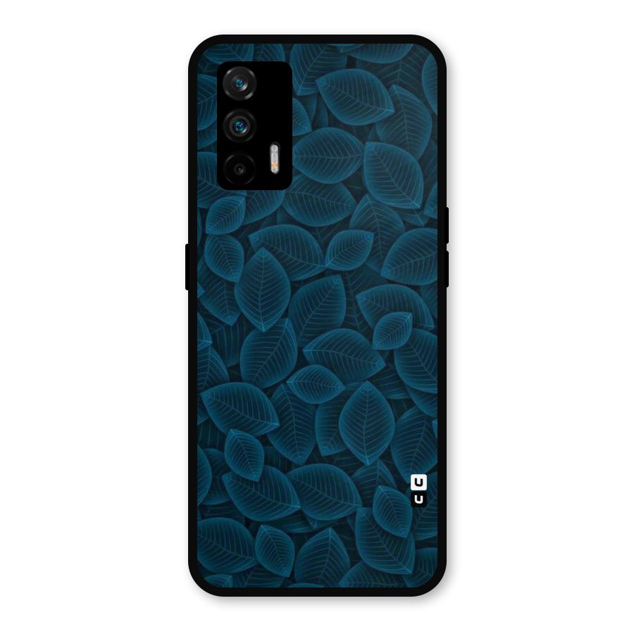 Blue Thin Leaves Metal Back Case for Realme GT 5G