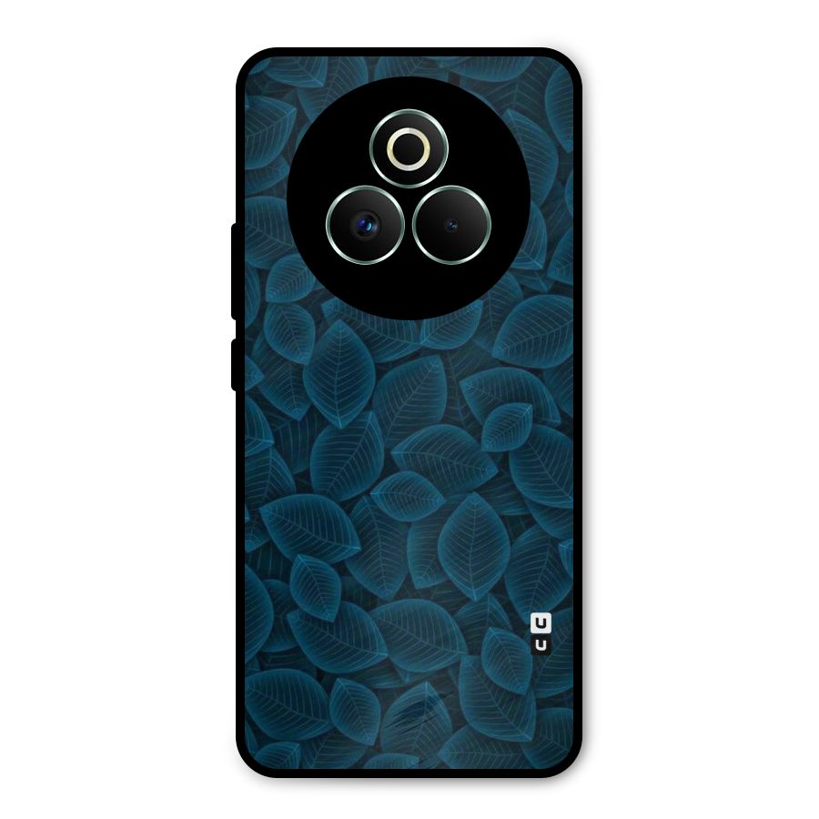 Blue Thin Leaves Metal Back Case for Realme P3 Pro