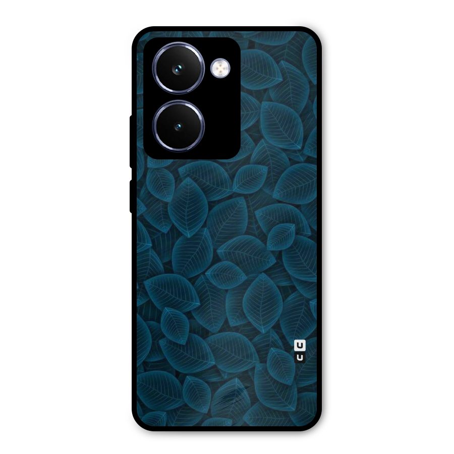 Blue Thin Leaves Metal Back Case for Realme P3 Ultra