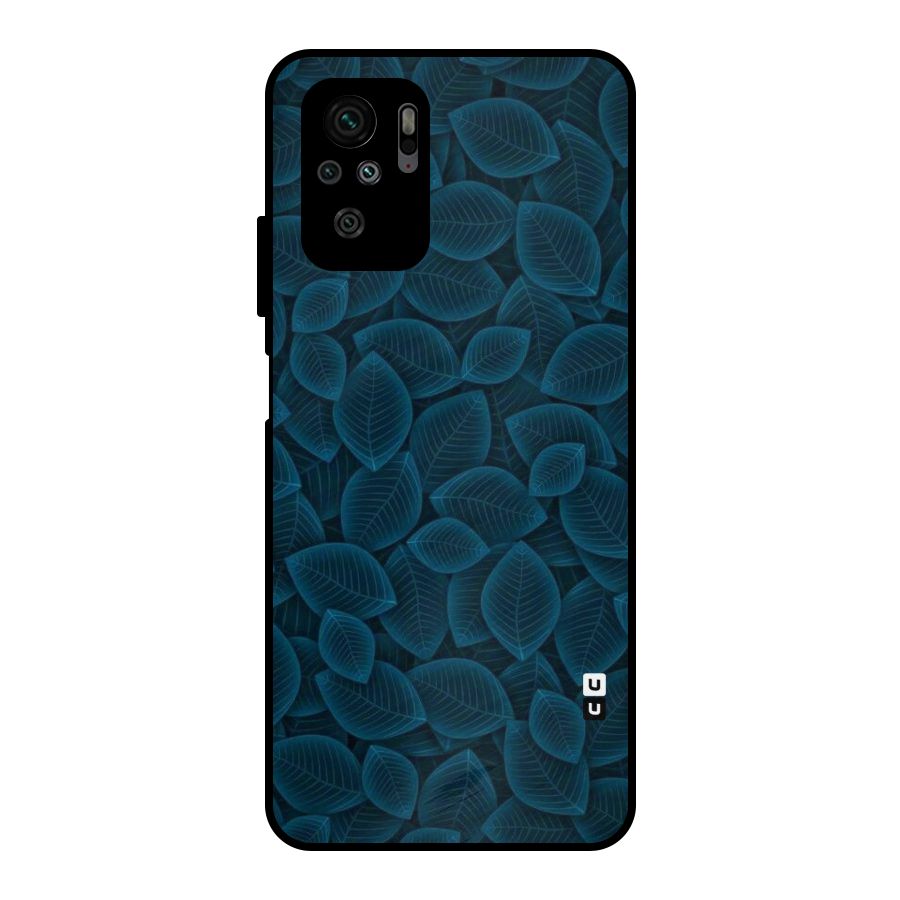Blue Thin Leaves Metal Back Case for Redmi Note 10S