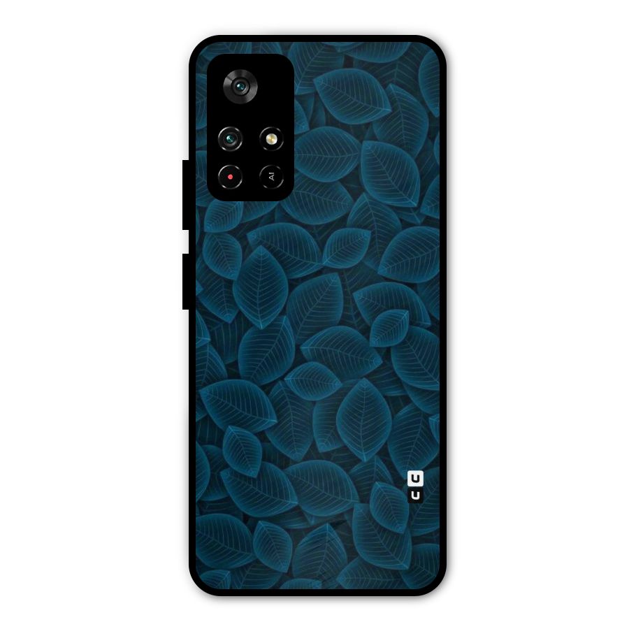 Blue Thin Leaves Metal Back Case for Redmi Note 11T 5G