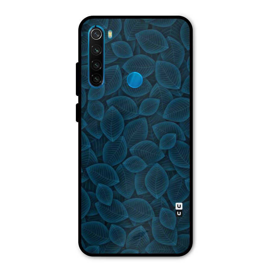 Blue Thin Leaves Metal Back Case for Redmi Note 8
