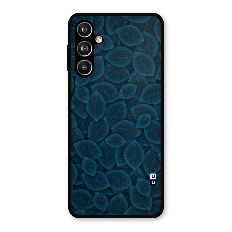 Blue Thin Leaves Metal Back Case for Samsung Galaxy M54