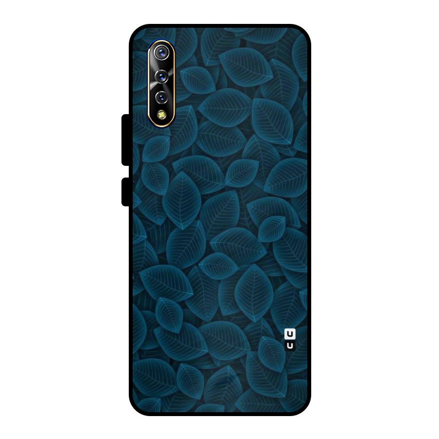 Blue Thin Leaves Metal Back Case for Vivo S1