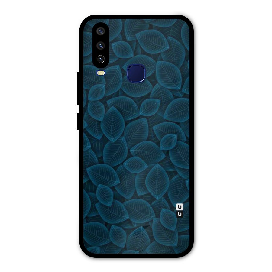 Blue Thin Leaves Metal Back Case for Vivo Y15
