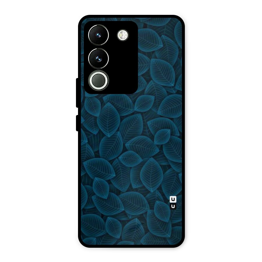 Blue Thin Leaves Metal Back Case for Vivo Y200