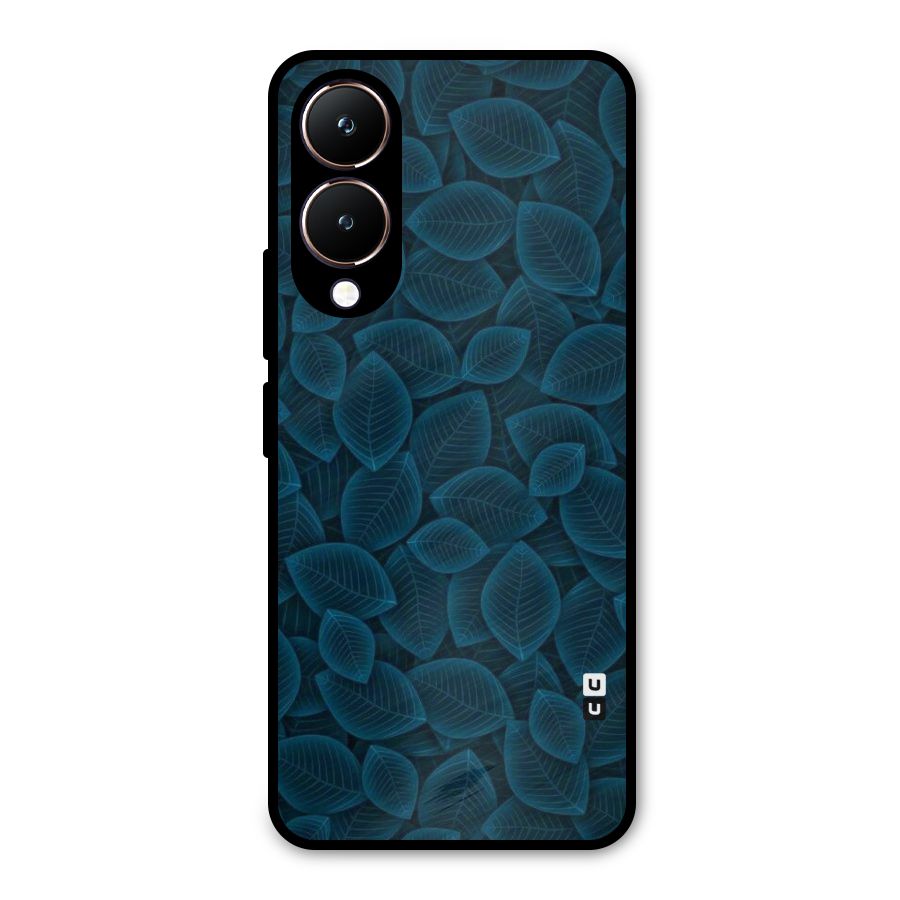 Blue Thin Leaves Metal Back Case for Vivo Y28