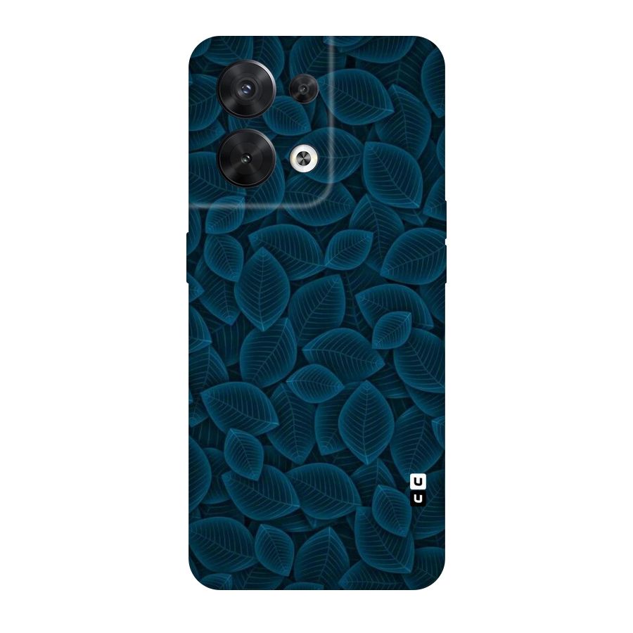 Blue Thin Leaves Original Polycarbonate Back Case for Oppo Reno8 5G