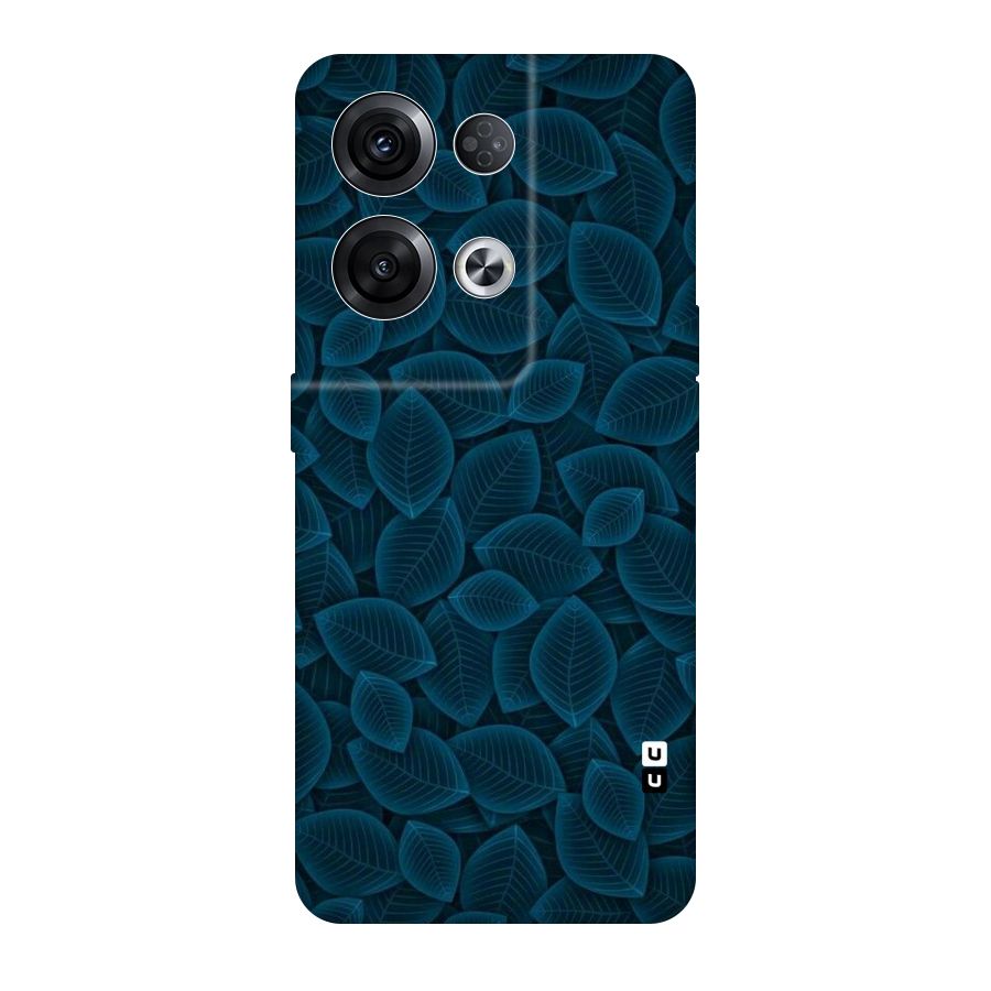 Blue Thin Leaves Original Polycarbonate Back Case for Oppo Reno8 Pro 5G