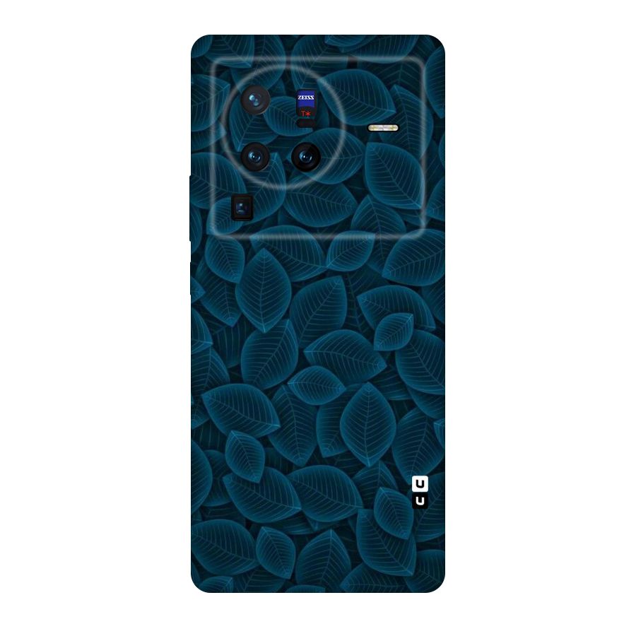 Blue Thin Leaves Original Polycarbonate Back Case for Vivo X80