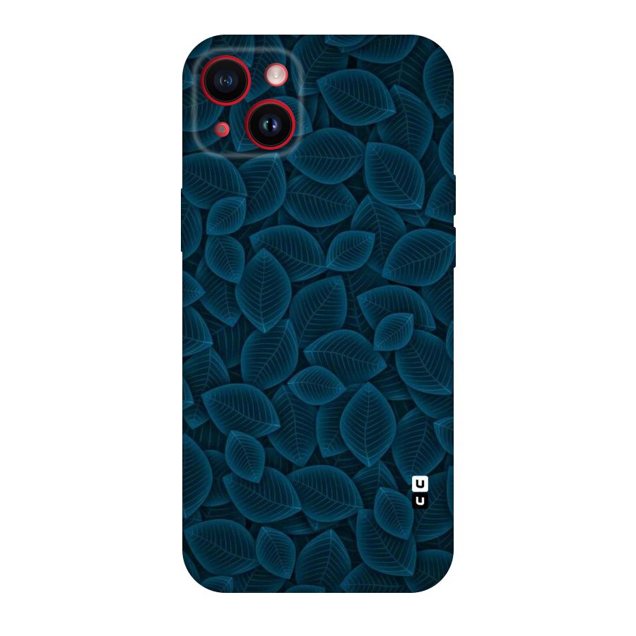 Blue Thin Leaves Original Polycarbonate Back Case for iPhone 14 Plus