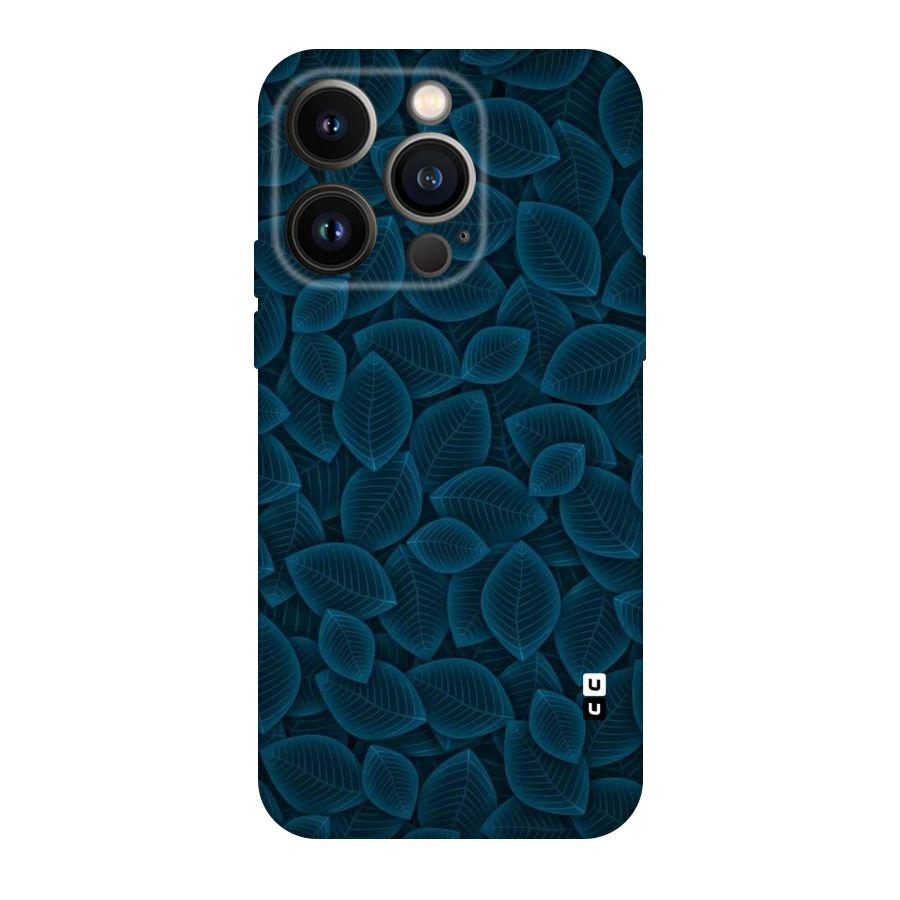 Blue Thin Leaves Original Polycarbonate Back Case for iPhone 14 Pro