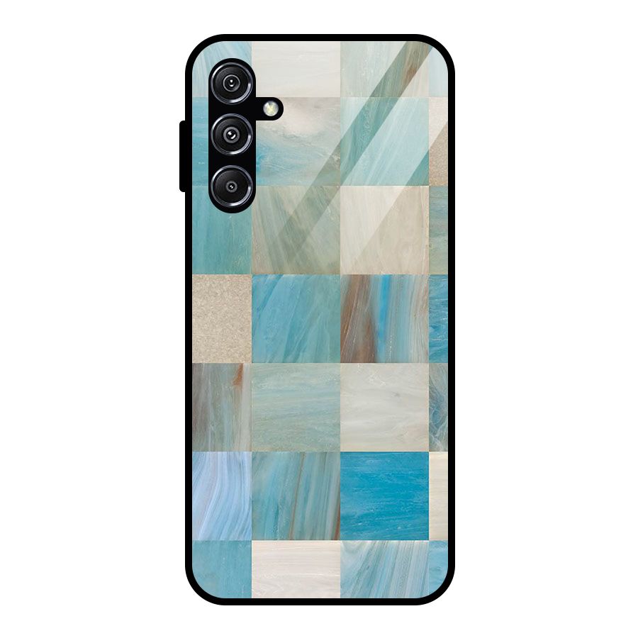 Blue Tiles Glass Back Case for Galaxy M34 5G