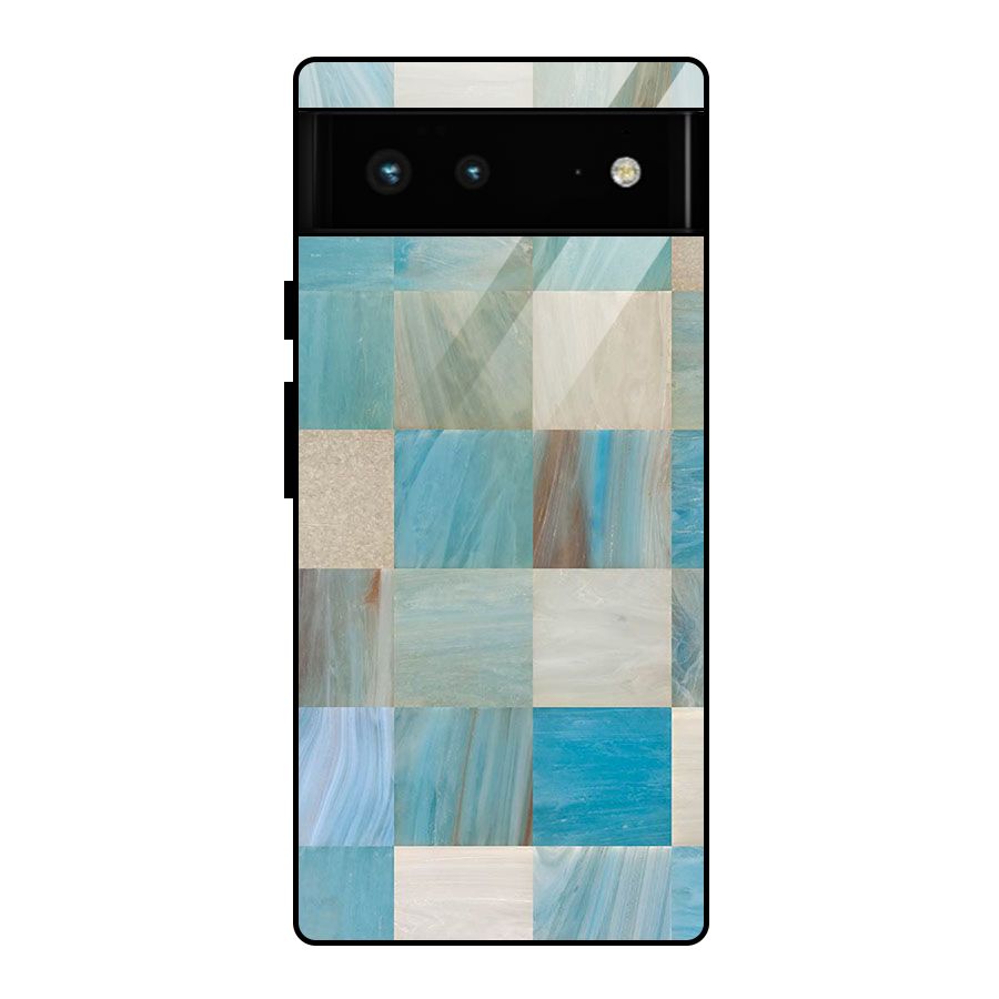 Blue Tiles Glass Back Case for Google Pixel 6