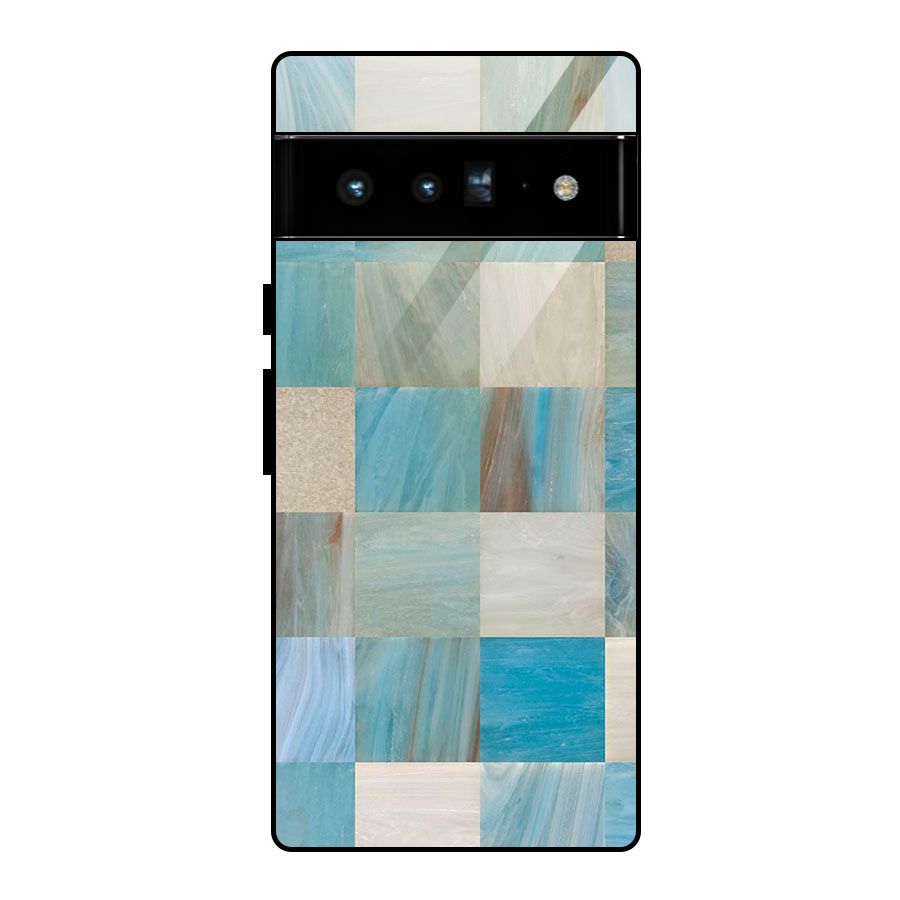 Blue Tiles Glass Back Case for Google Pixel 6 Pro