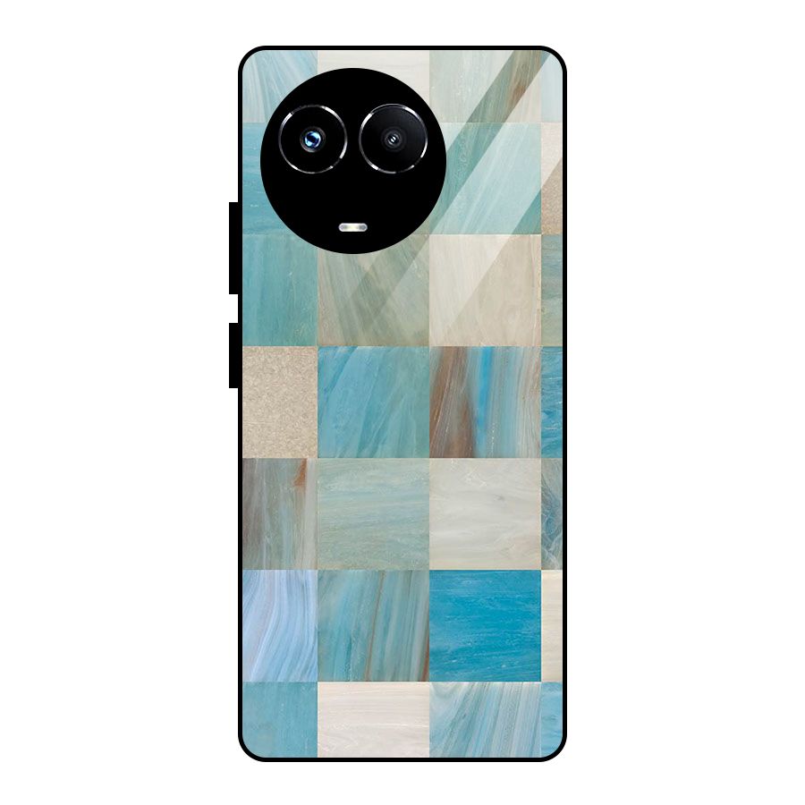 Blue Tiles Glass Back Case for Realme Narzo 60X