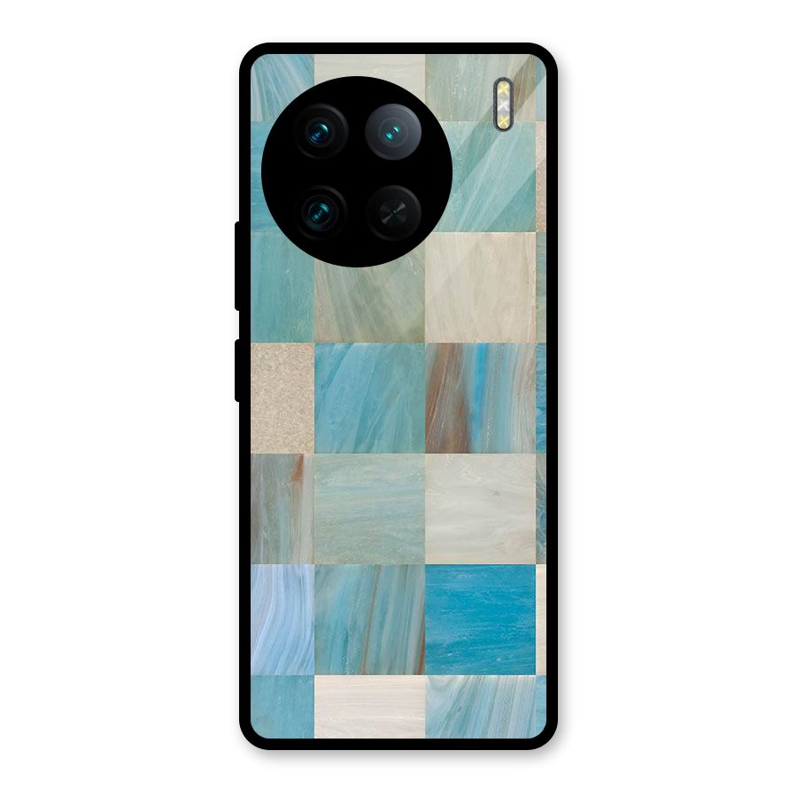 Blue Tiles Glass Back Case for Vivo X90 Pro