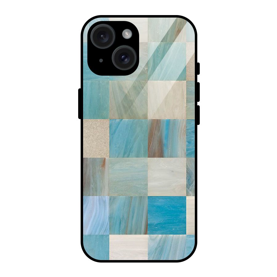 Blue Tiles Glass Back Case for iPhone 15
