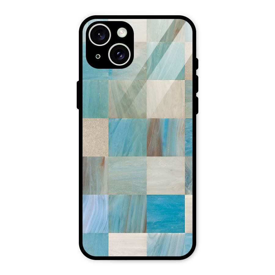 Blue Tiles Glass Back Case for iPhone 15 Plus