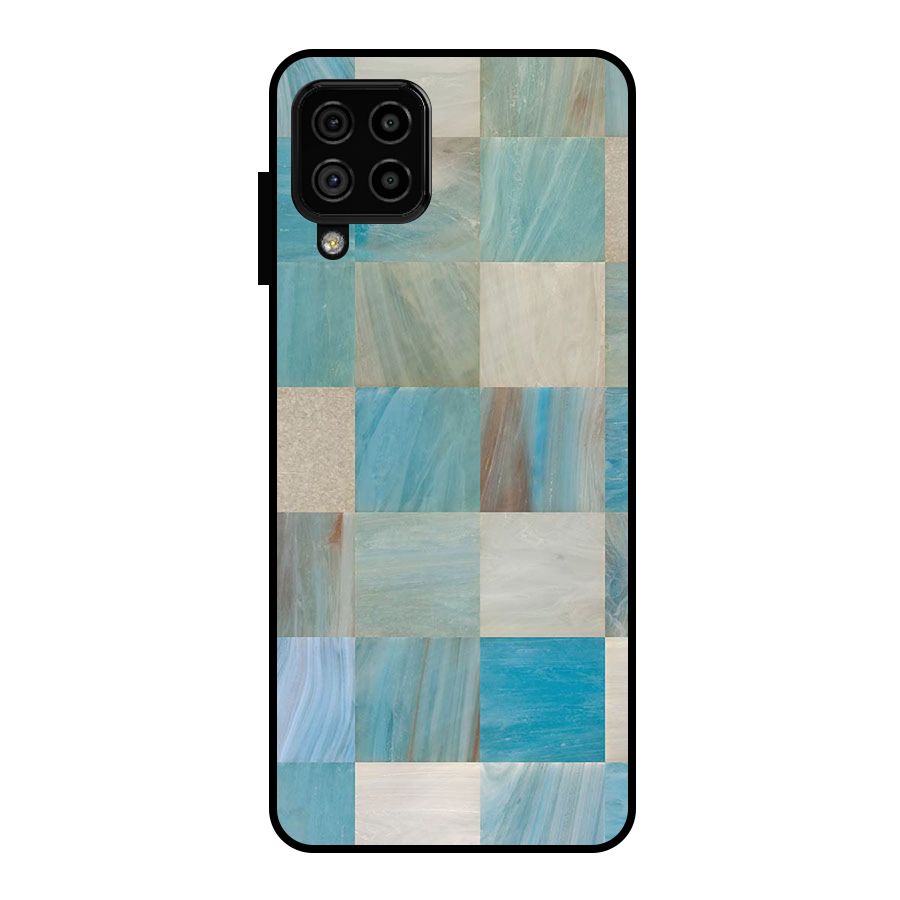 Blue Tiles Metal Back Case for Galaxy A22 4G