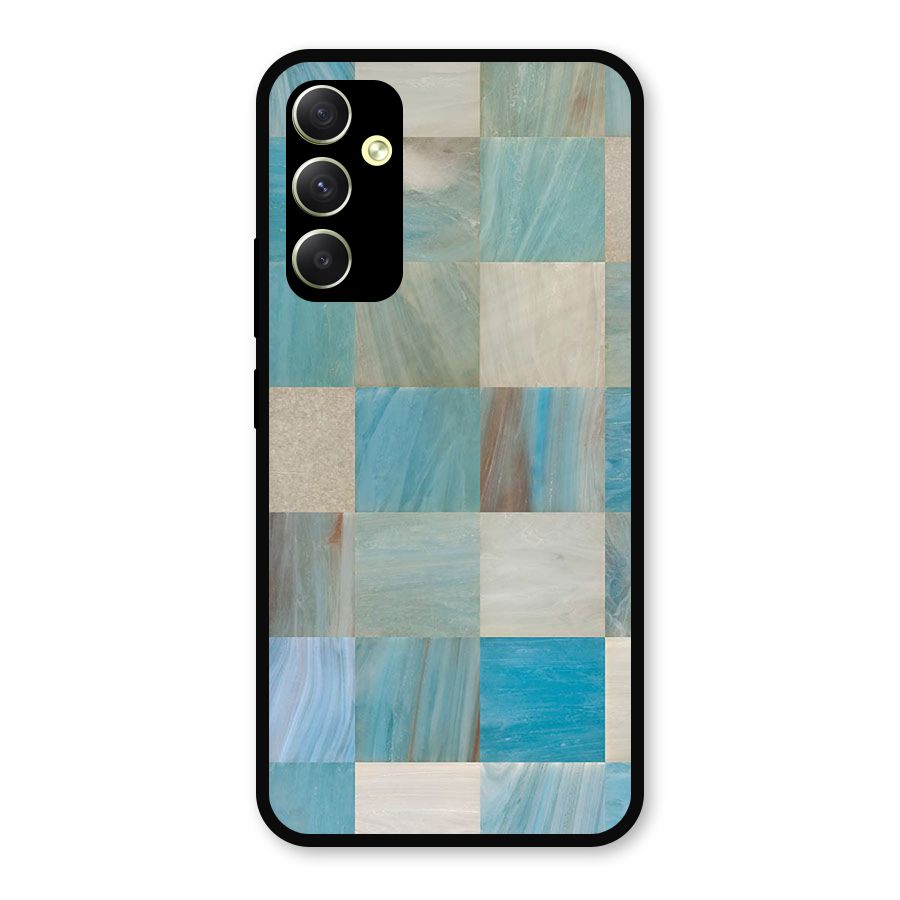Blue Tiles Metal Back Case for Galaxy A34
