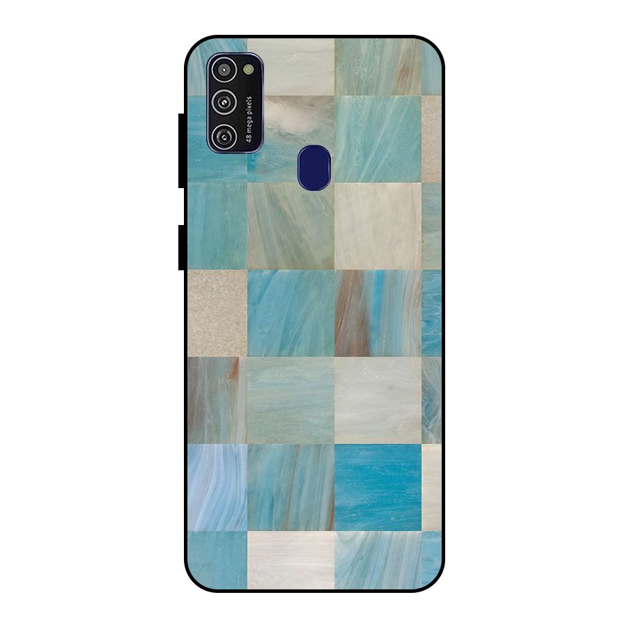 Blue Tiles Metal Back Case for Galaxy M21