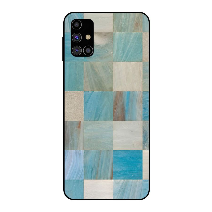 Blue Tiles Metal Back Case for Galaxy M31s