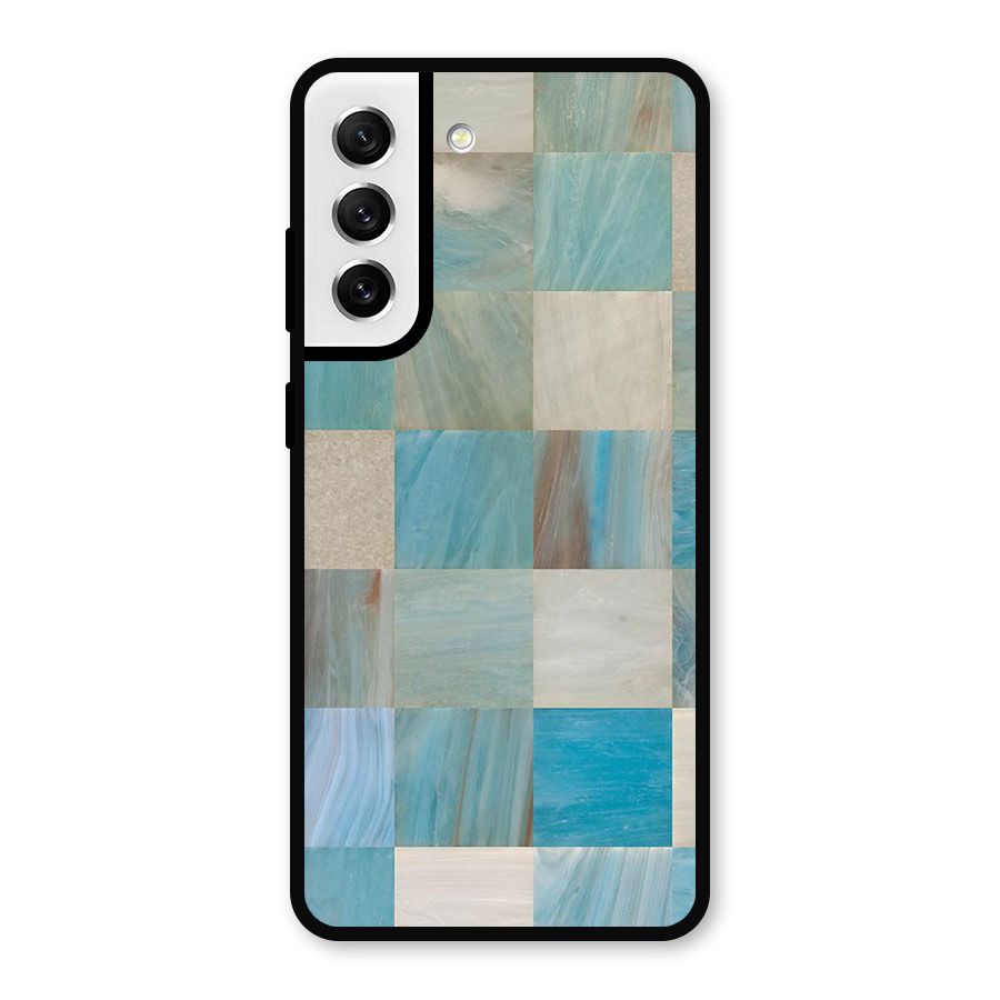 Blue Tiles Metal Back Case for Galaxy S21 FE 5G