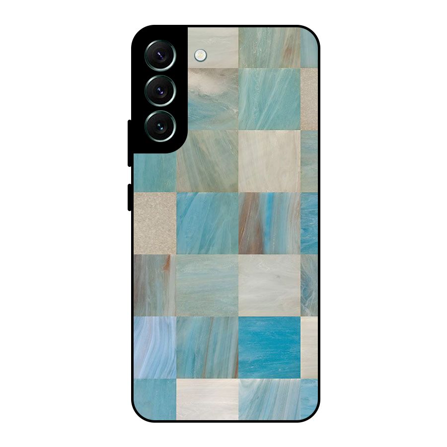 Blue Tiles Metal Back Case for Galaxy S22 Plus 5G