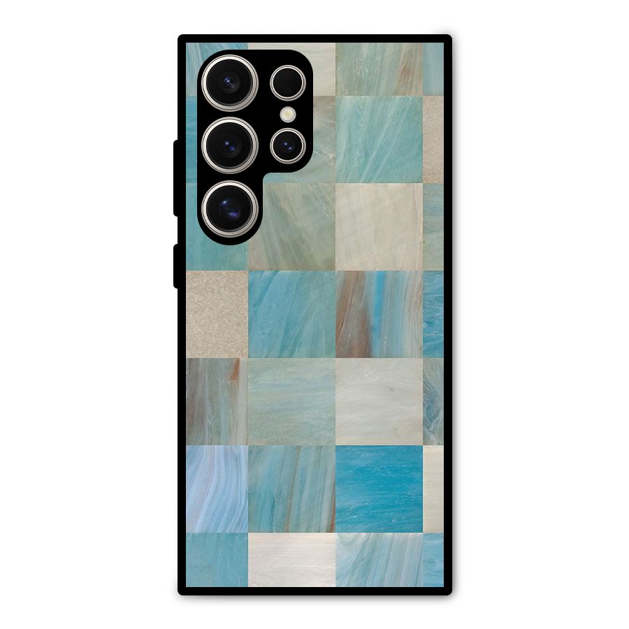 Blue Tiles Metal Back Case for Galaxy S24 Ultra