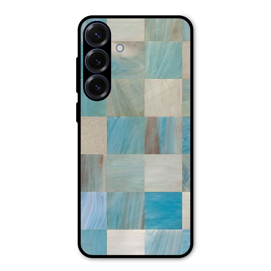 Blue Tiles Metal Back Case for Galaxy S25 Plus