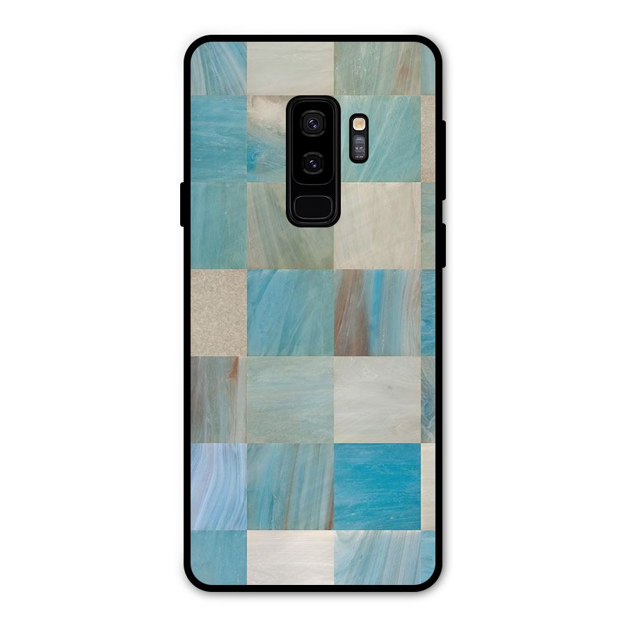 Blue Tiles Metal Back Case for Galaxy S9 Plus