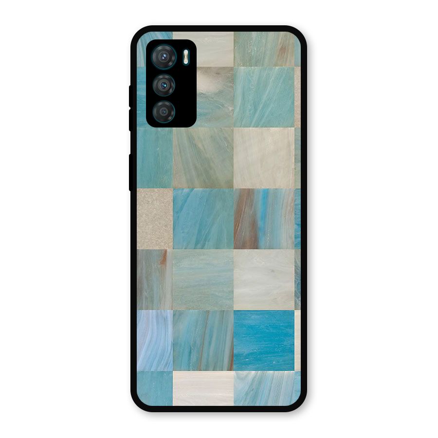 Blue Tiles Metal Back Case for Moto G42