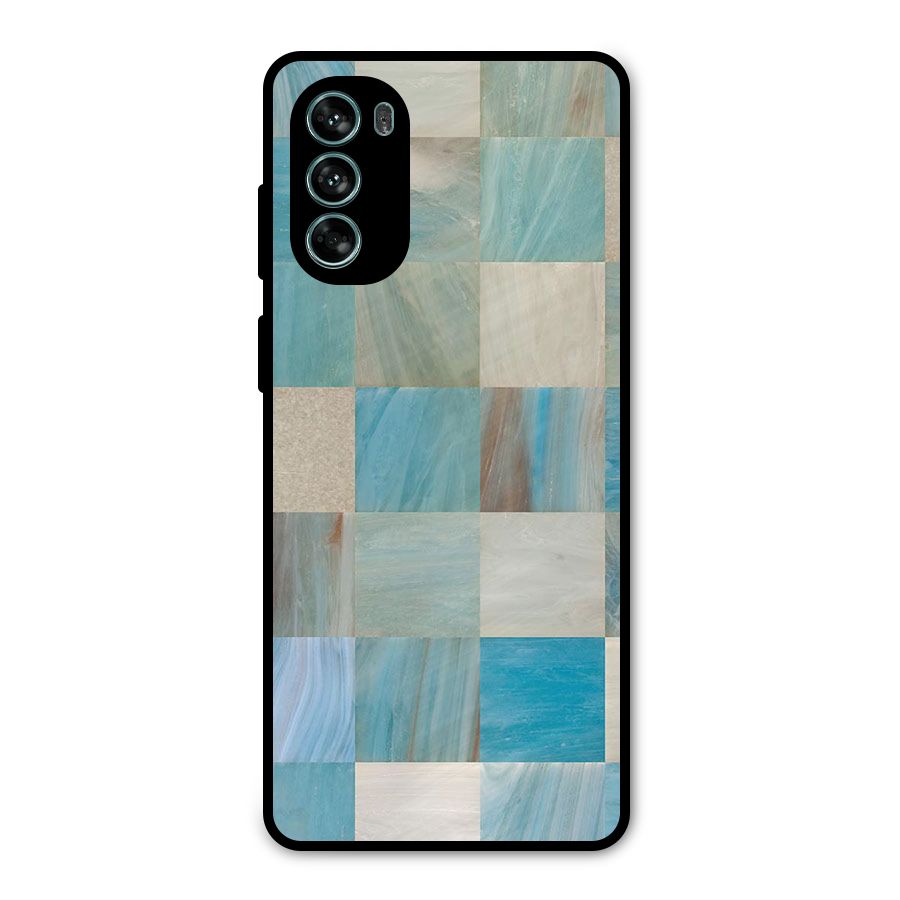 Blue Tiles Metal Back Case for Moto G62