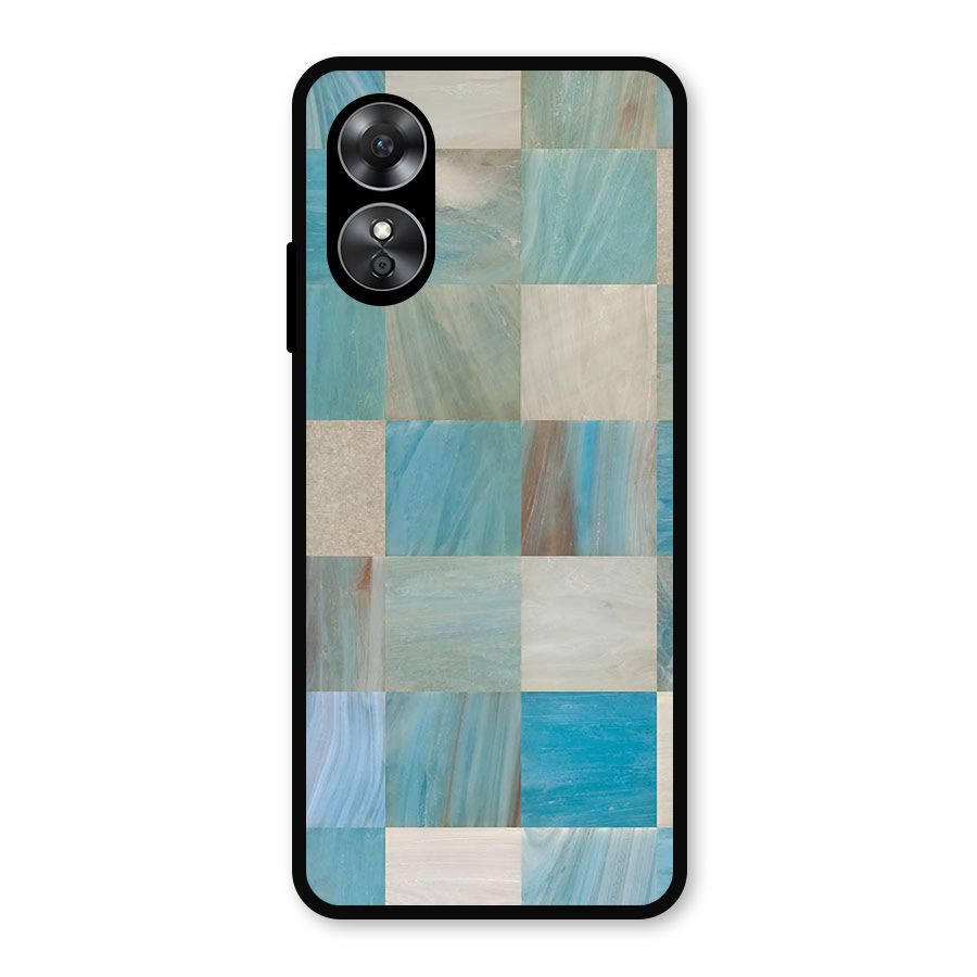 Blue Tiles Metal Back Case for Oppo A17