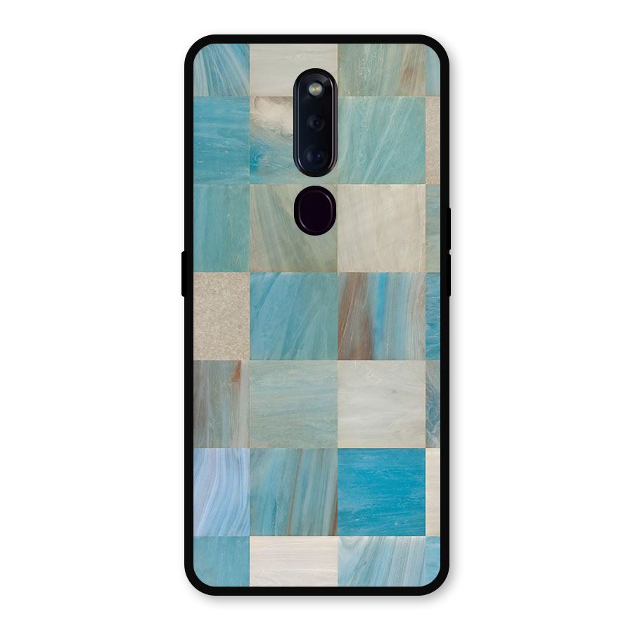 Blue Tiles Metal Back Case for Oppo F11 Pro